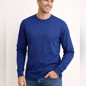 Mode of One men’s Blue Long Sleeve Tee Shirt size Small 100% Cotton Casual Basic